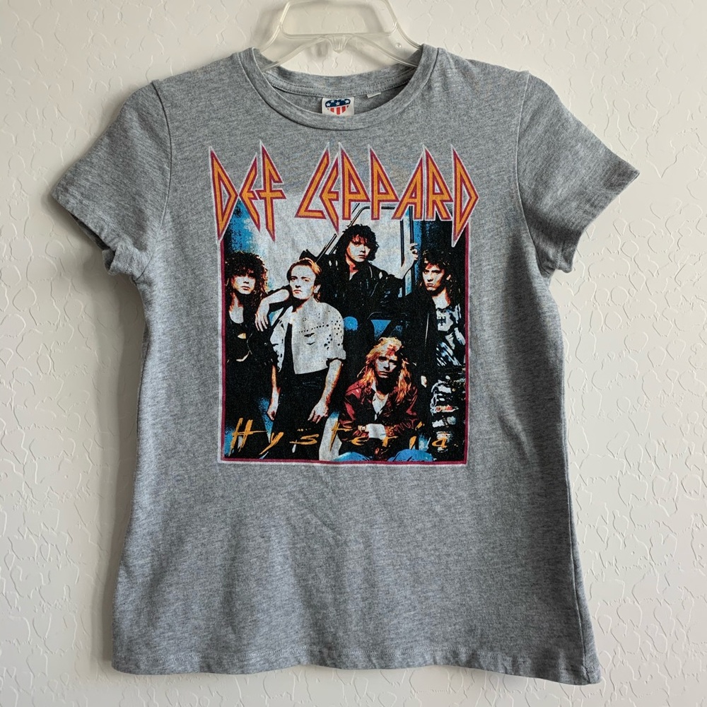 JUNK FOOD Def Leppard Vintage Graphic Tee Gray Small